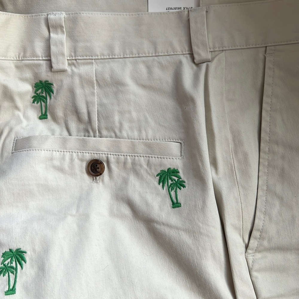 NWT Brooks Brothers Bros "346" Khaki Pants with Embroidered Palm Trees 38 38x30